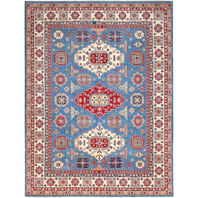 Kazak Wool Hand Knotted Rug Blue Ivory 9.3X12.0 -O086766
