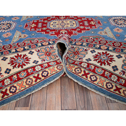 Kazak Wool Hand Knotted Rug Blue Ivory 9.3X12.0 -O086766