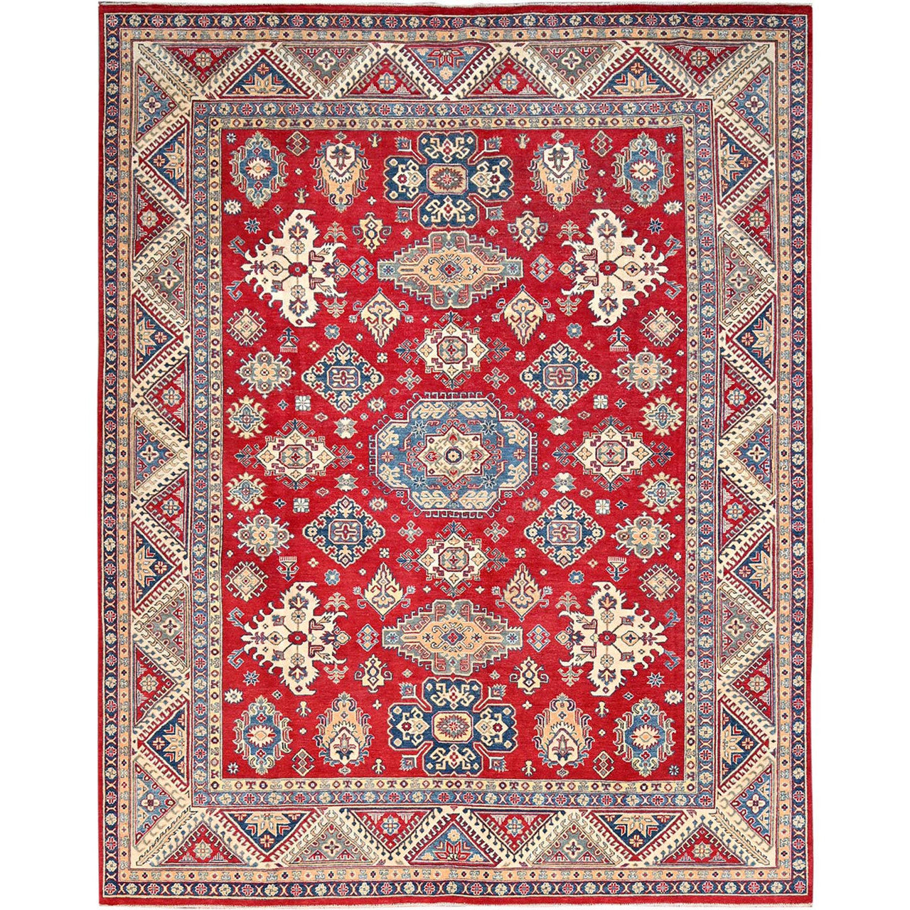 Red 9'2" x 11'6" Kazak Hand knotted Wool Rug - Sku: O086767