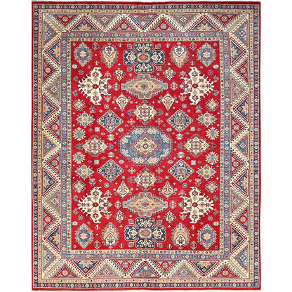 Kazak Wool Hand Knotted Rug Red Ivory 9.2X11.6 -O086767