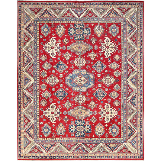 Kazak Wool Hand Knotted Rug Red Ivory 9.2X11.6 -O086767