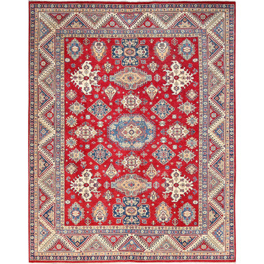 Kazak Wool Hand Knotted Rug Red Ivory 9.2X11.6 -O086767