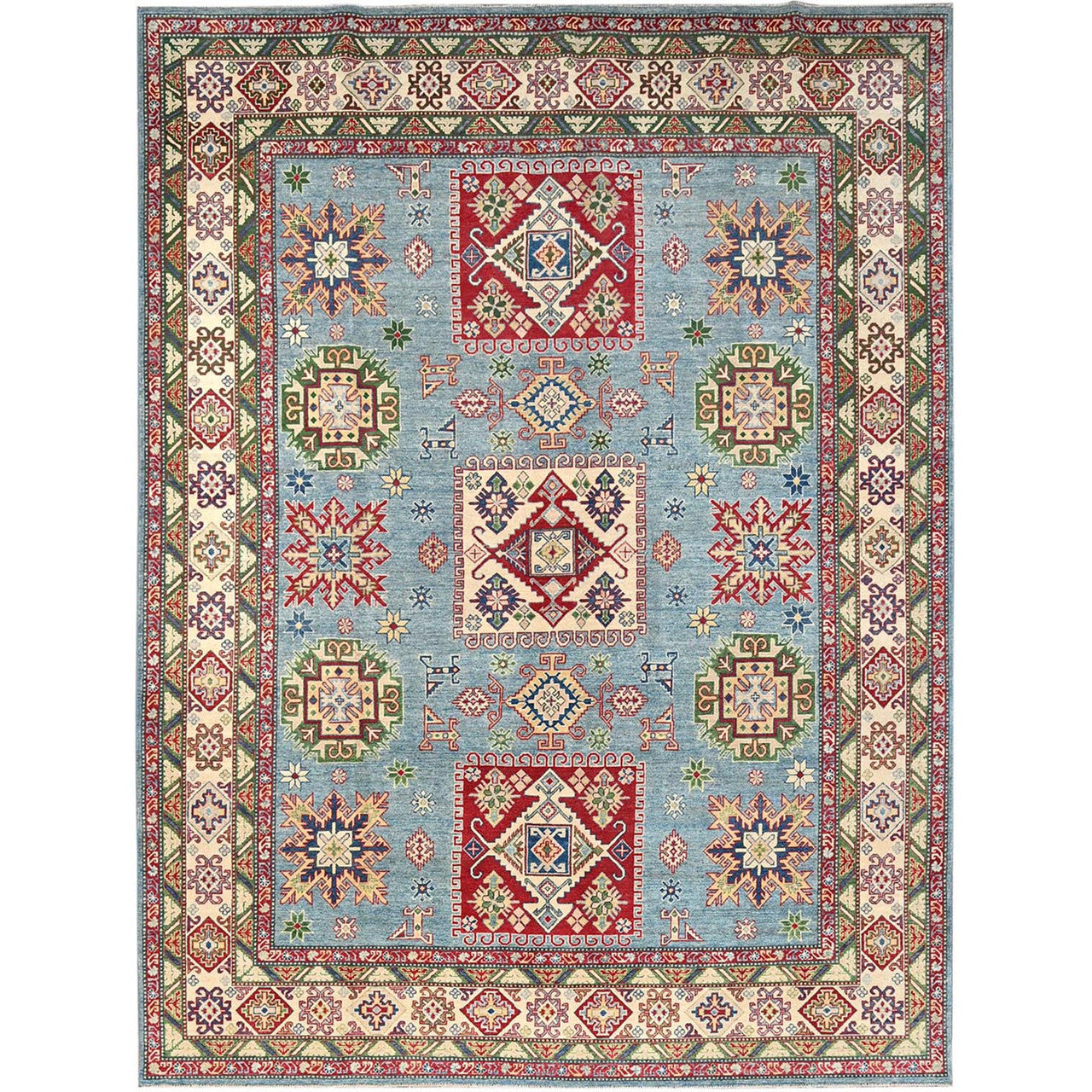 Blue 8'11" x 11'9" Kazak Hand knotted Wool Rug - Sku: O086770