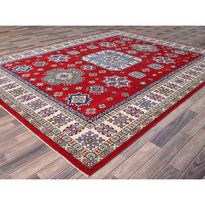 Kazak Wool Hand Knotted Rug Red Ivory 7.11X10.2 -O086773
