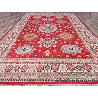 Kazak Wool Hand Knotted Rug Red Ivory 10.0X14.2 -O086781