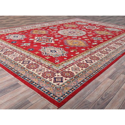 Kazak Wool Hand Knotted Rug Red Ivory 10.0X14.2 -O086781