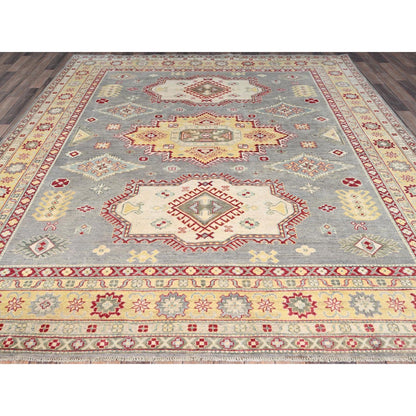 Kazak Wool Hand Knotted Rug Grey Cornsilk 8.0X9.9 -O086783