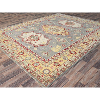 Kazak Wool Hand Knotted Rug Grey Cornsilk 8.0X9.9 -O086783