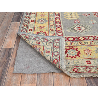 Kazak Wool Hand Knotted Rug Grey Cornsilk 8.0X9.9 -O086783