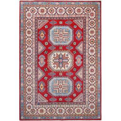 Kazak Wool Hand Knotted Rug Red Ivory 6.0X8.9 -O086788