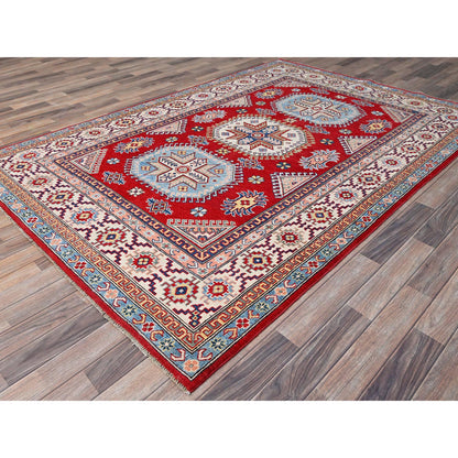 Kazak Wool Hand Knotted Rug Red Ivory 6.0X8.9 -O086788