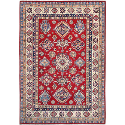 Kazak Wool Hand Knotted Rug Red Ivory 6.2X8.9 -O086790