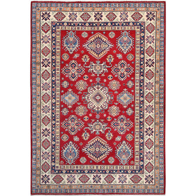 Kazak Wool Hand Knotted Rug Red Ivory 6.2X8.9 -O086790