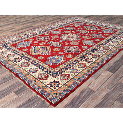 Kazak Wool Hand Knotted Rug Red Ivory 6.2X8.9 -O086790