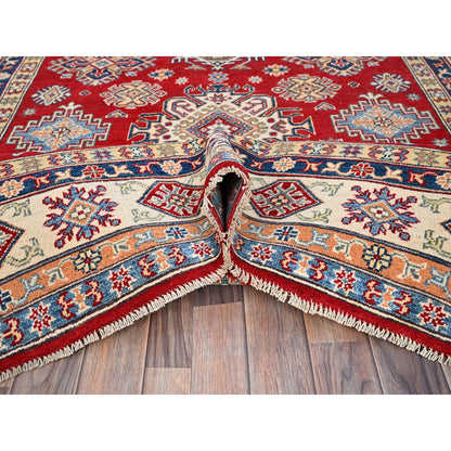 Kazak Wool Hand Knotted Rug Red Ivory 6.2X8.9 -O086790