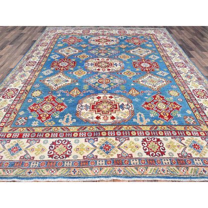 Kazak Wool Hand Knotted Rug Blue Ivory 7.11X10.1 -O086792