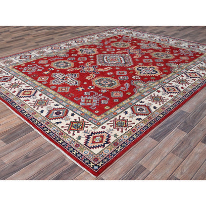 Kazak Wool Hand Knotted Rug Red Ivory 8.1X10.0 -O086794
