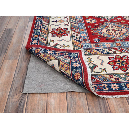 Kazak Wool Hand Knotted Rug Red Ivory 8.11X12.4 -O086801