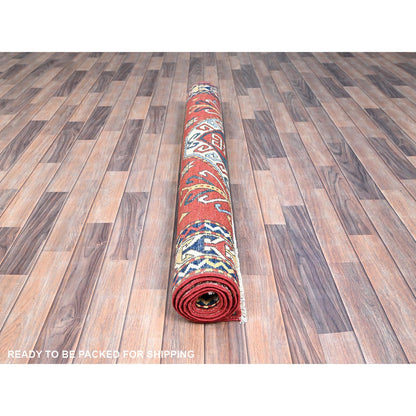 Kazak Wool Hand Knotted Rug Red Red 5.0X6.6 -O086809