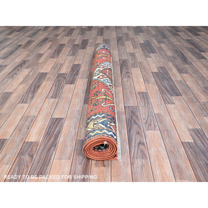 Kazak Wool Hand Knotted Rug Red Ivory 5.1X7.0 -O086810