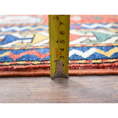 Kazak Wool Hand Knotted Rug Red Ivory 5.1X7.0 -O086810