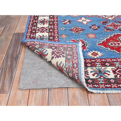 Kazak Wool Hand Knotted Rug Blue Ivory 4.10X6.7 -O086811