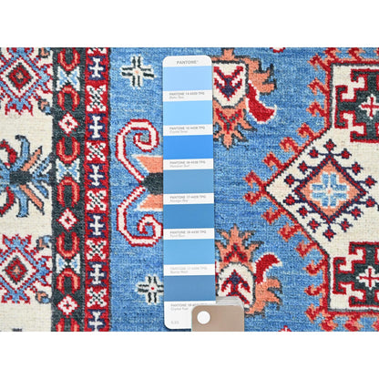 Kazak Wool Hand Knotted Rug Blue Ivory 4.10X6.7 -O086811