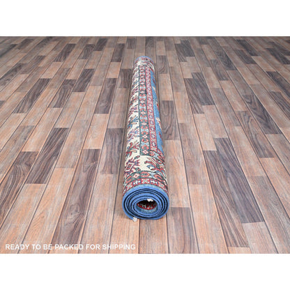 Kazak Wool Hand Knotted Rug Blue Ivory 4.10X6.7 -O086811