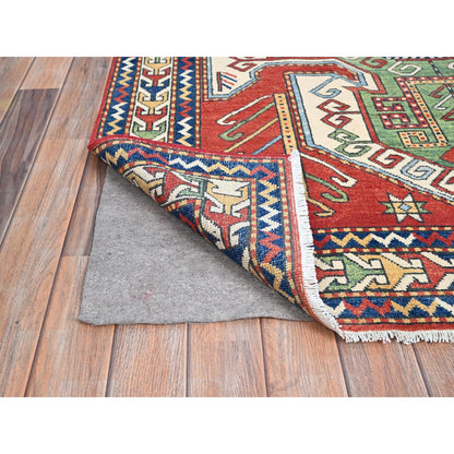 Kazak Wool Hand Knotted Rug Red Ivory 4.11X6.3 -O086812