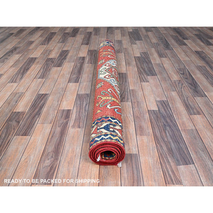 Kazak Wool Hand Knotted Rug Red Ivory 4.11X6.3 -O086812