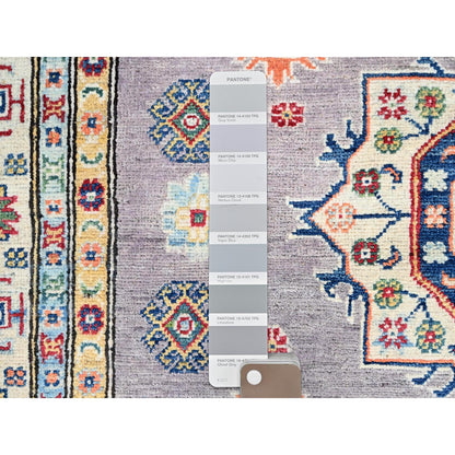 Kazak Wool Hand Knotted Rug Grey Ivory 4.10X6.7 -O086814