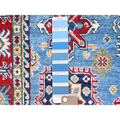 Kazak Wool Hand Knotted Rug Blue Red 4.8X6.10 -O086818