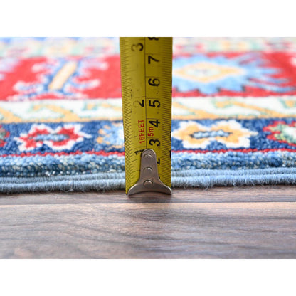 Kazak Wool Hand Knotted Rug Blue Red 4.8X6.10 -O086818