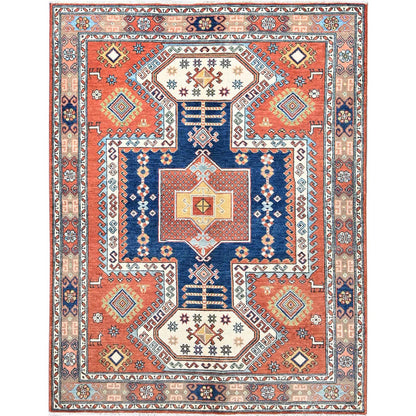 Kazak Wool Hand Knotted Rug Red Brown 5.1X6.6 -O086820