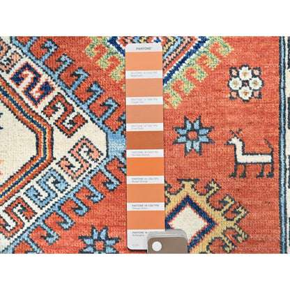 Kazak Wool Hand Knotted Rug Red Brown 5.1X6.6 -O086820