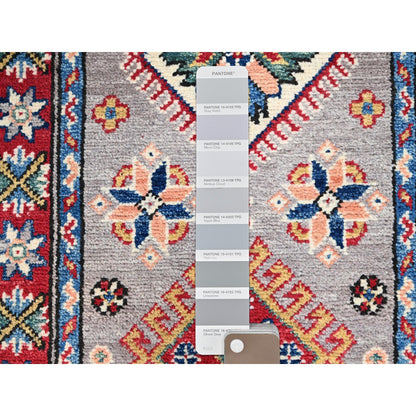 Kazak Wool Hand Knotted Rug Grey Red 2.0X6.3 -O086823