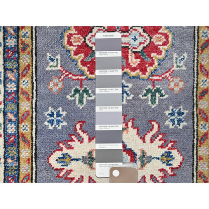 Kazak Wool Hand Knotted Rug Grey Red 2.1X6.4 -O086825