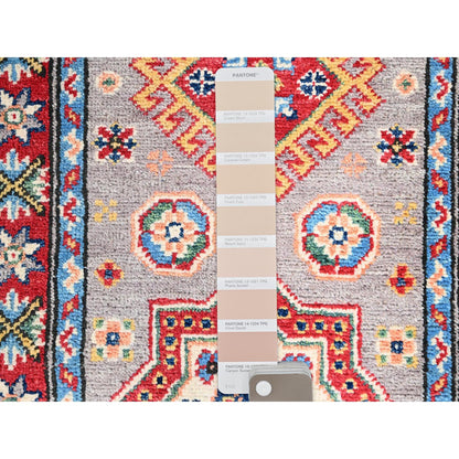 Kazak Wool Hand Knotted Rug Grey Red 2.2X6.0 -O086832