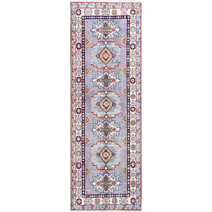 Kazak Wool Hand Knotted Rug Grey Ivory 2.9X7.10 -O086839