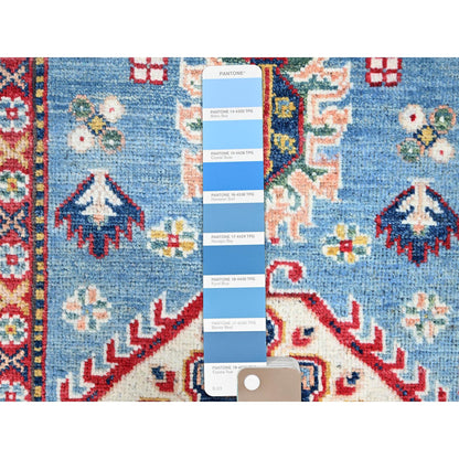 Kazak Wool Hand Knotted Rug Blue Ivory 2.9X6.6 -O086840