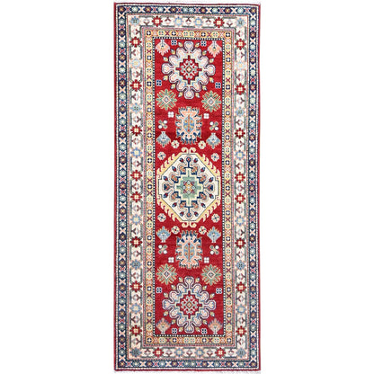 Kazak Wool Hand Knotted Rug Red Ivory 2.9X6.10 -O086841