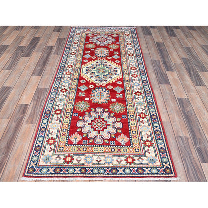 Kazak Wool Hand Knotted Rug Red Ivory 2.9X6.10 -O086841