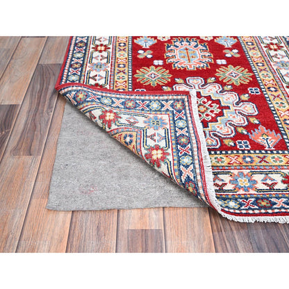 Kazak Wool Hand Knotted Rug Red Ivory 2.9X6.6 -O086843