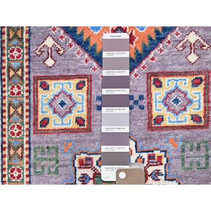 Kazak Wool Hand Knotted Rug Grey Ivory 2.8X9.11 -O086851
