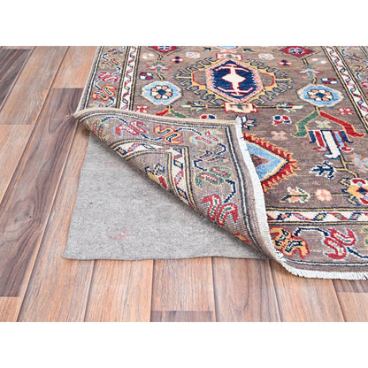 Kazak Wool Hand Knotted Rug Grey Gray 2.8X8.11 -O086853