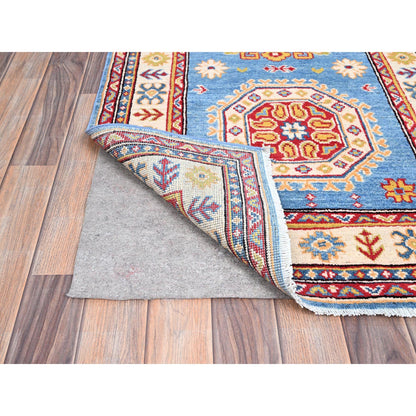 Kazak Wool Hand Knotted Rug Blue Beige 2.11X12.7 -O086857