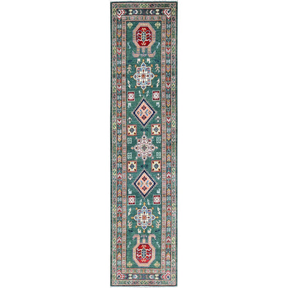 Kazak Wool Hand Knotted Rug Green Green 2.7X11.5 -O086862