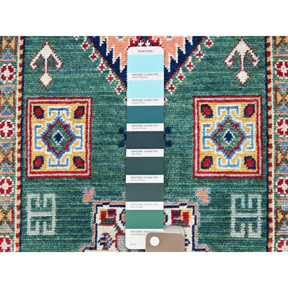 Kazak Wool Hand Knotted Rug Green Green 2.7X11.5 -O086862