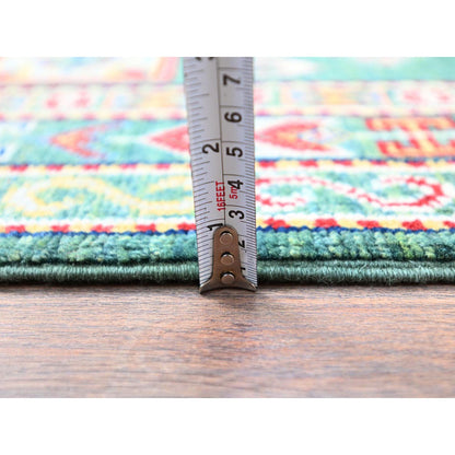 Kazak Wool Hand Knotted Rug Green Green 2.7X11.5 -O086862