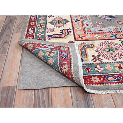 Kazak Wool Hand Knotted Rug Grey Ivory 9.9X14.8 -O086863